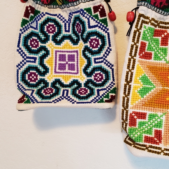 x2 Handmade Totes Colorful Asian Handmade Totes with Intricate Colorful Pattern - Picture 2 of 15